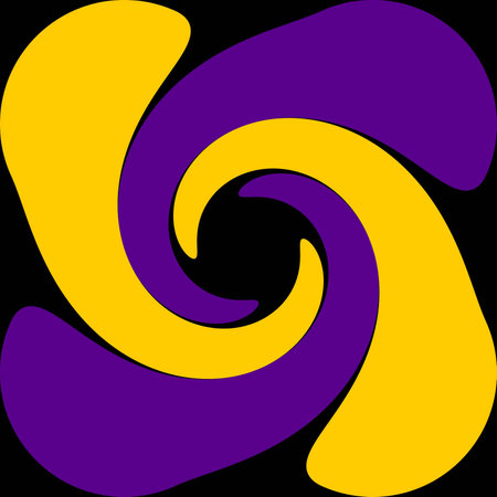 Abstraction spiral in a purple - yellow colorsの写真素材