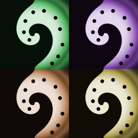 Four abstract spirals of different colorsの写真素材