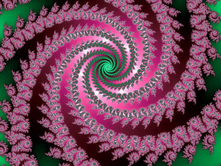 Fractal spiral in a pink colorsの写真素材