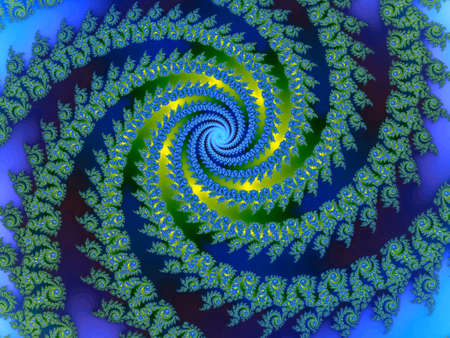 Fractal spiral in a blue colorsの写真素材