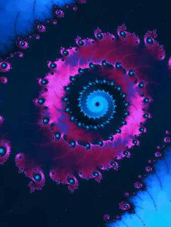 Fractal spiral in a dark colorsの写真素材