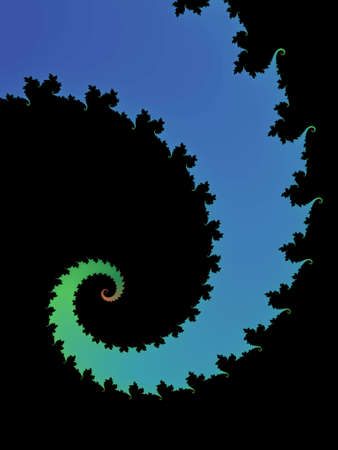 Blue fractal spiralの写真素材