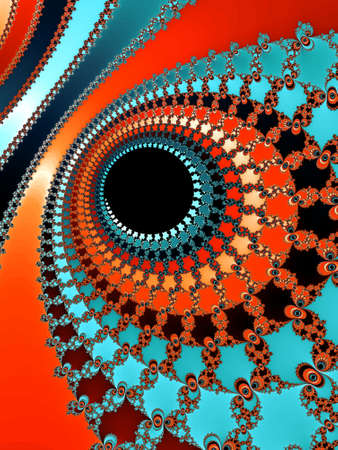Abstraction fractal in a red - blue colorsの写真素材