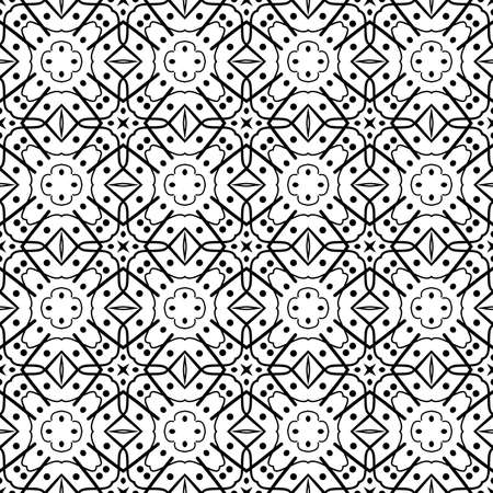 Seamless geometric pattern in a black - white colorsの写真素材