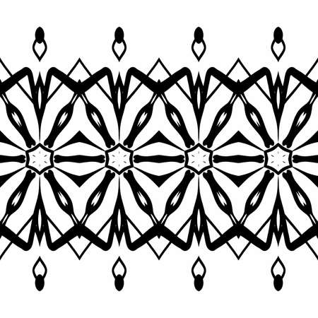 Seamless decorative pattern in black and white colorsの写真素材