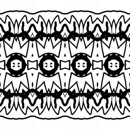 Seamless decorative pattern - frieze in a black - white colorsの写真素材