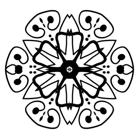 Decorative flower - mandala for coloringの写真素材