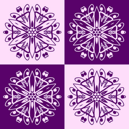 Pattern with a flowers in a purple colorsの写真素材