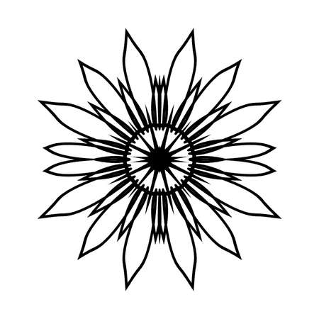 Contour drawing of decorative flowerの写真素材