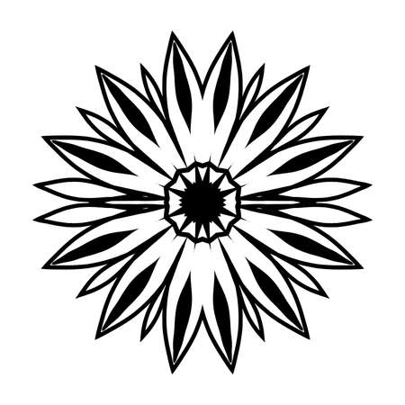 Contour drawing of decorative flowerの写真素材