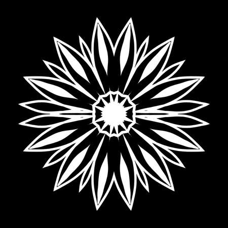 Contour drawing of decorative flowerの写真素材
