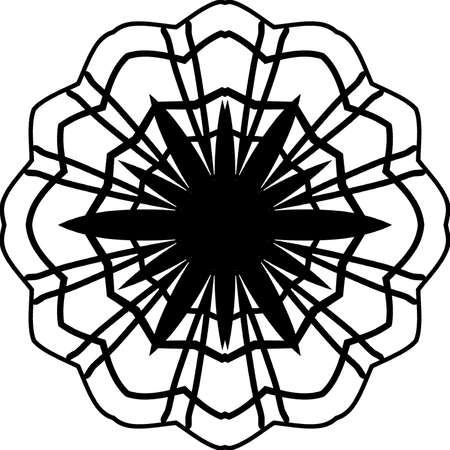 Contour drawing of decorative flowerの写真素材