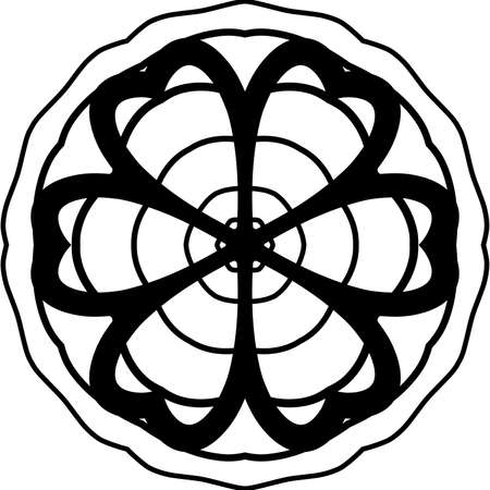 Contour drawing of decorative flowerの写真素材