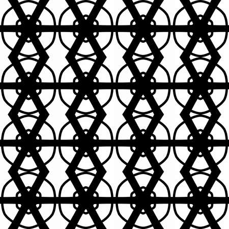 Seamless decorative pattern in a black - white colorsの写真素材