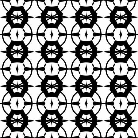 Seamless decorative pattern in a black - white colorsの写真素材