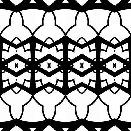 Seamless decorative frieze in a black - white colorsの写真素材