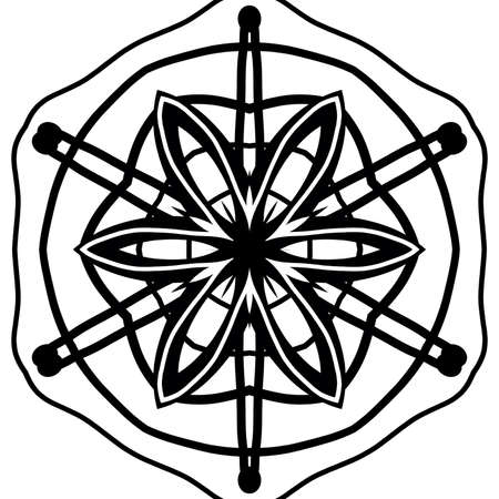 Decorative pattern - flower in a black - white colorsの写真素材
