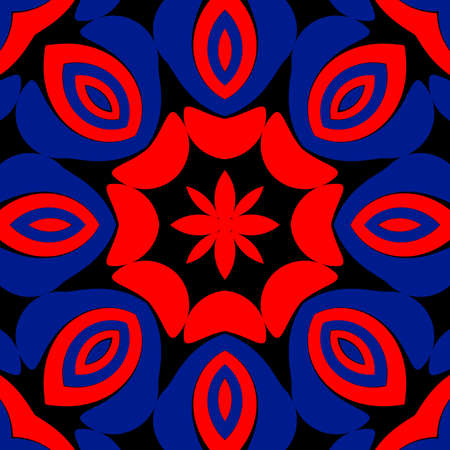 pattern - flower in a red and blue colorsの写真素材
