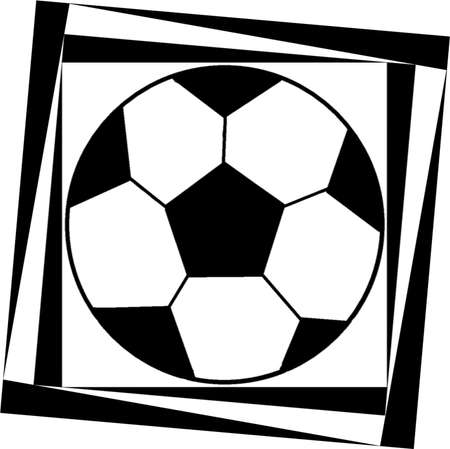 Decorative pattern with a soccer ball in a black - white colors.の写真素材