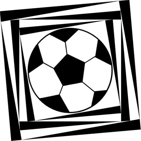 Decorative pattern with a soccer ball in a black - white colors.の写真素材
