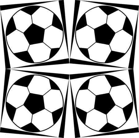 Seamless pattern with a soccer ball in a black - white colors.の写真素材