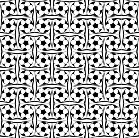 Seamless pattern with a soccer ball in a black - white colors.の写真素材