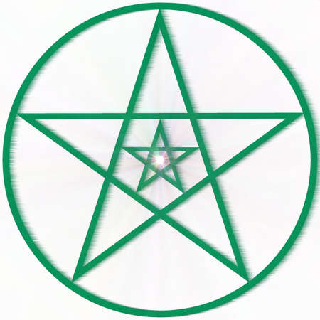 Abstract decorative pentagram with a supernovaの写真素材