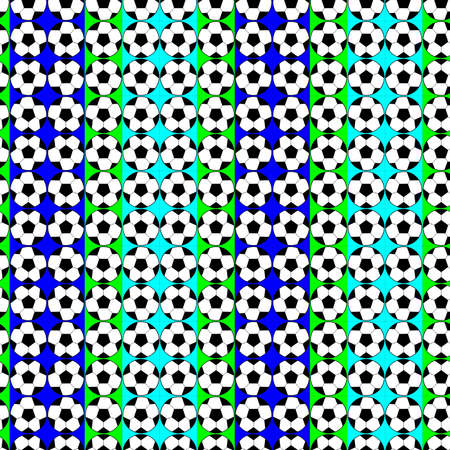 Seamless pattern with a soccer ball in a bright colors.の写真素材