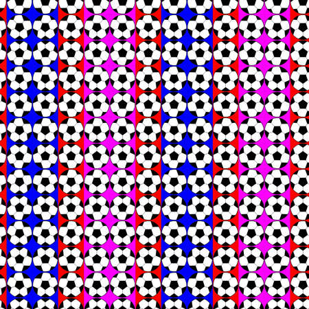 Seamless pattern with a soccer ball in a bright colors.の写真素材