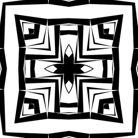 Geometric decorative pattern in a black - white colorsの写真素材