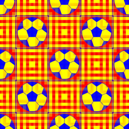 Seamless pattern with a soccer ball in a bright translucent colors.の写真素材