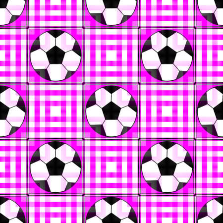 Seamless pattern with a soccer ball in a bright translucent colors.の写真素材
