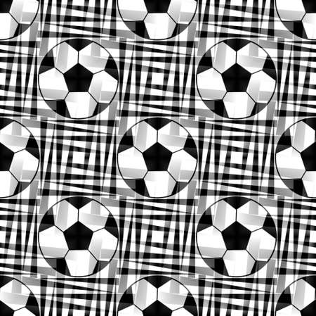 Seamless pattern with a soccer ball in a black - white colors.の写真素材