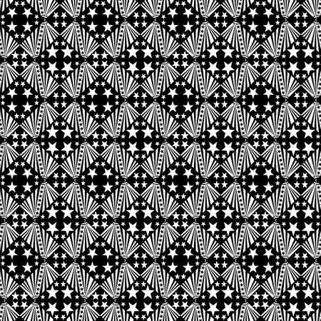 Seaamless decorative pattern with a five-pointed stars in a black and white colorsの写真素材