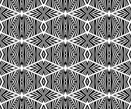Decorative seamless pattern with a rhombuses in a black and white colorsの写真素材