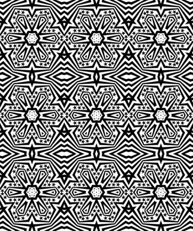 Decorative seamless pattern in a black and white colorsの写真素材
