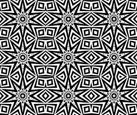 Decorative seamless pattern with a stars in a black and white colorsの写真素材