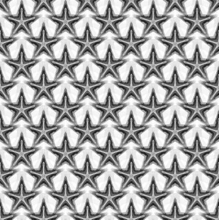Seamless pattern with starfish in gray translucent colorsの写真素材
