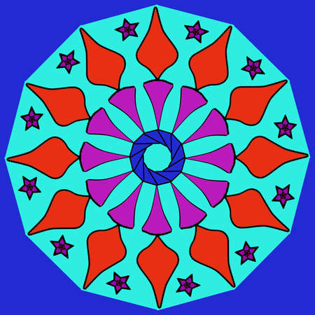 Abstract decoraive mandala with a five-pointed starsの写真素材