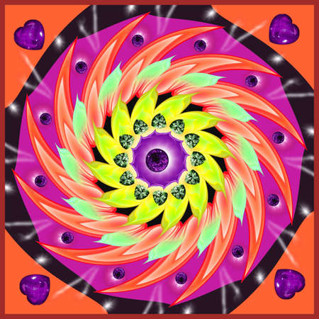 Decorative mandala - spiral in a bright colorsThe Author - Peshkareva Irinaの写真素材