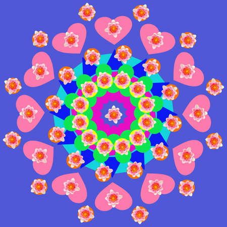 decorative mandala with a hearts for Love. The Author - Peshkareva Irinaの写真素材