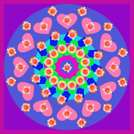 Decaorative mandala with hearts. The Author - Peshkareva Irinaの写真素材
