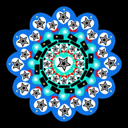 Decorative mandala with five-pointed stars. The Author - Peshkareva Irinaの写真素材