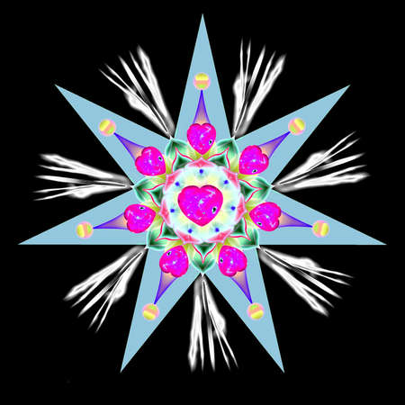 Decorative seven-pointed, star in a bright colors. The Author - Peshkareva Irinaの写真素材