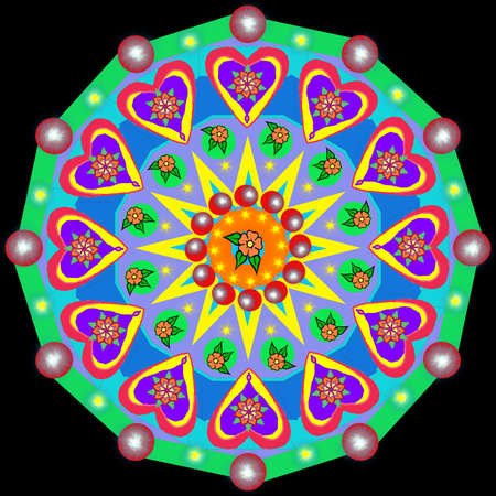 Decorative mandala with a hearts The Author - Peshkareva Irinaの写真素材