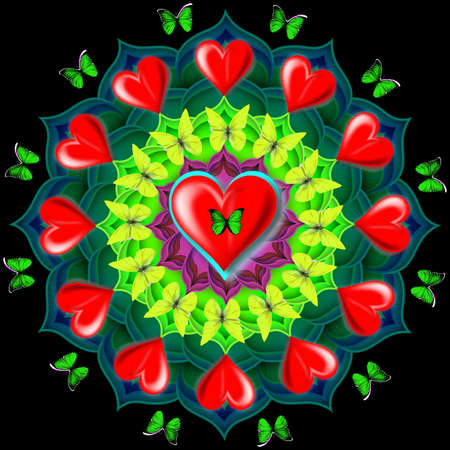 Decorative mandala with a hearts The Author - Peshkareva Irinaの写真素材