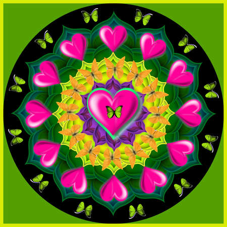 Decorative mandala with a hearts The Author - Peshkareva Irinaの写真素材