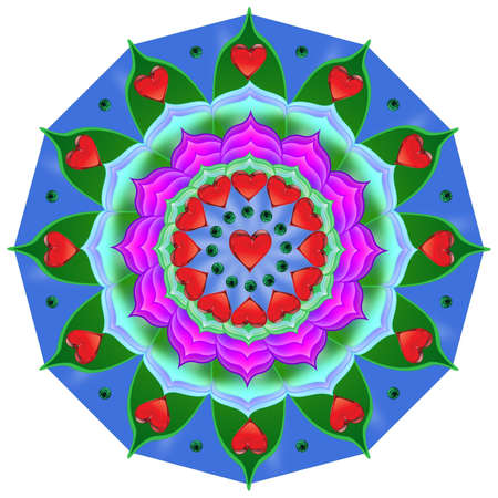 Decorative mandala with a hearts The Author - Peshkareva Irinaの写真素材