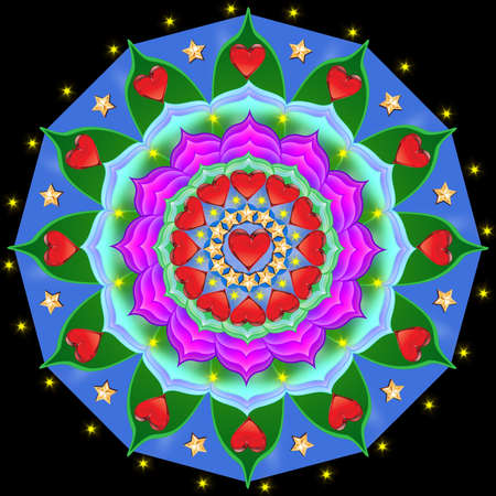 Decorative mandala with a hearts The Author - Peshkareva Irinaの写真素材