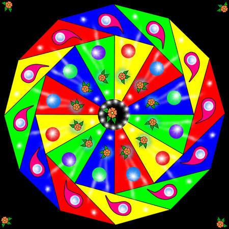 Decorative spiral -mandala with 3d effect in a bright colors. The Author - Peshkareva Irinaの写真素材